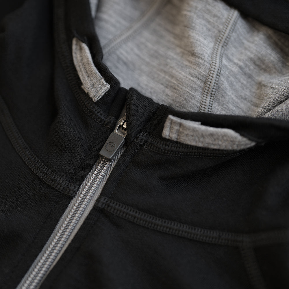 Isobaa | Mens Merino 260 Casual Hoodie (Black) | The best in warmth and versatility: Isobaa 260gm midweight Merino wool hoodie.
