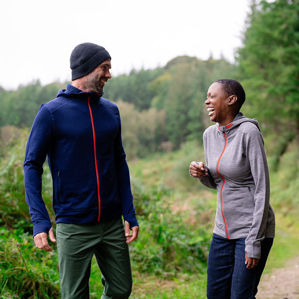 Isobaa | Mens Merino 260 Casual Hoodie (Navy) | The best in warmth and versatility: Isobaa 260gm midweight Merino wool hoodie. | Model: Ben