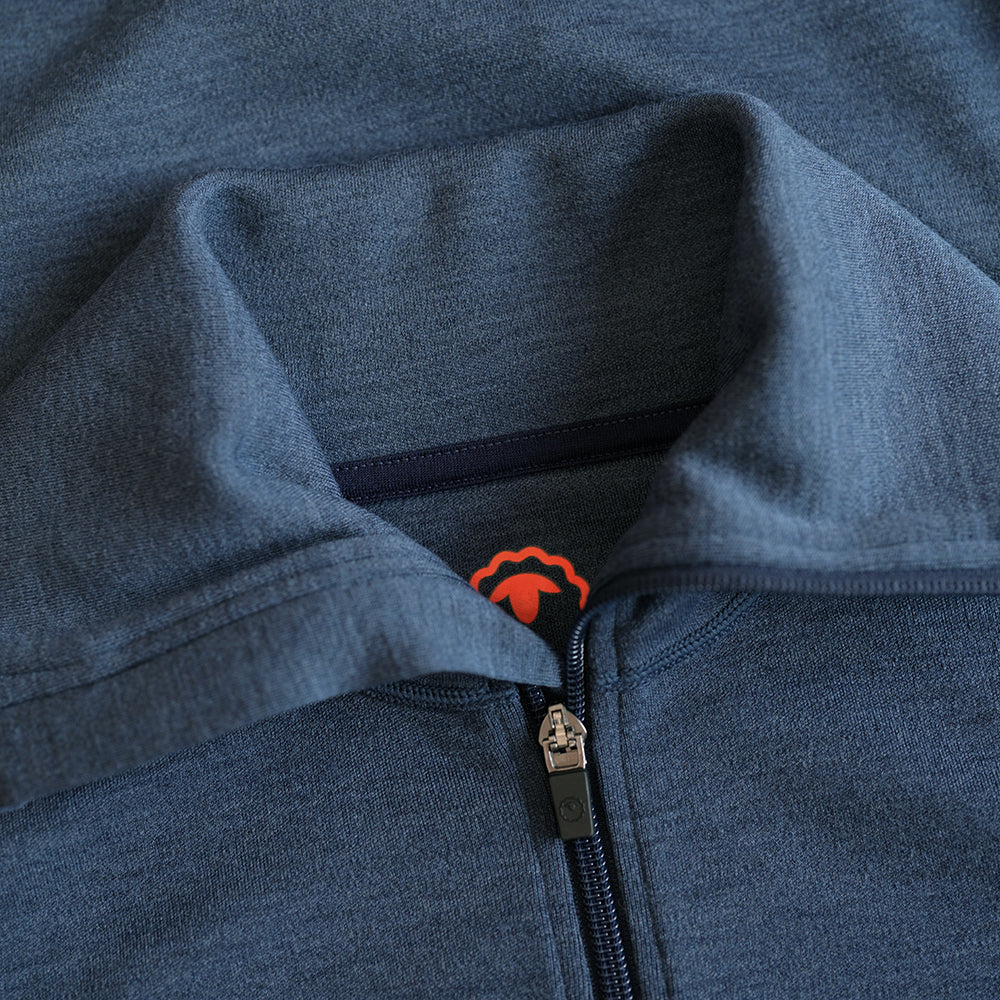 Isobaa | Womens 320 Merino Full Zip (Denim/Navy) | Step into a new level of comfort and versatility with our 320 Merino Full Zip Jacket