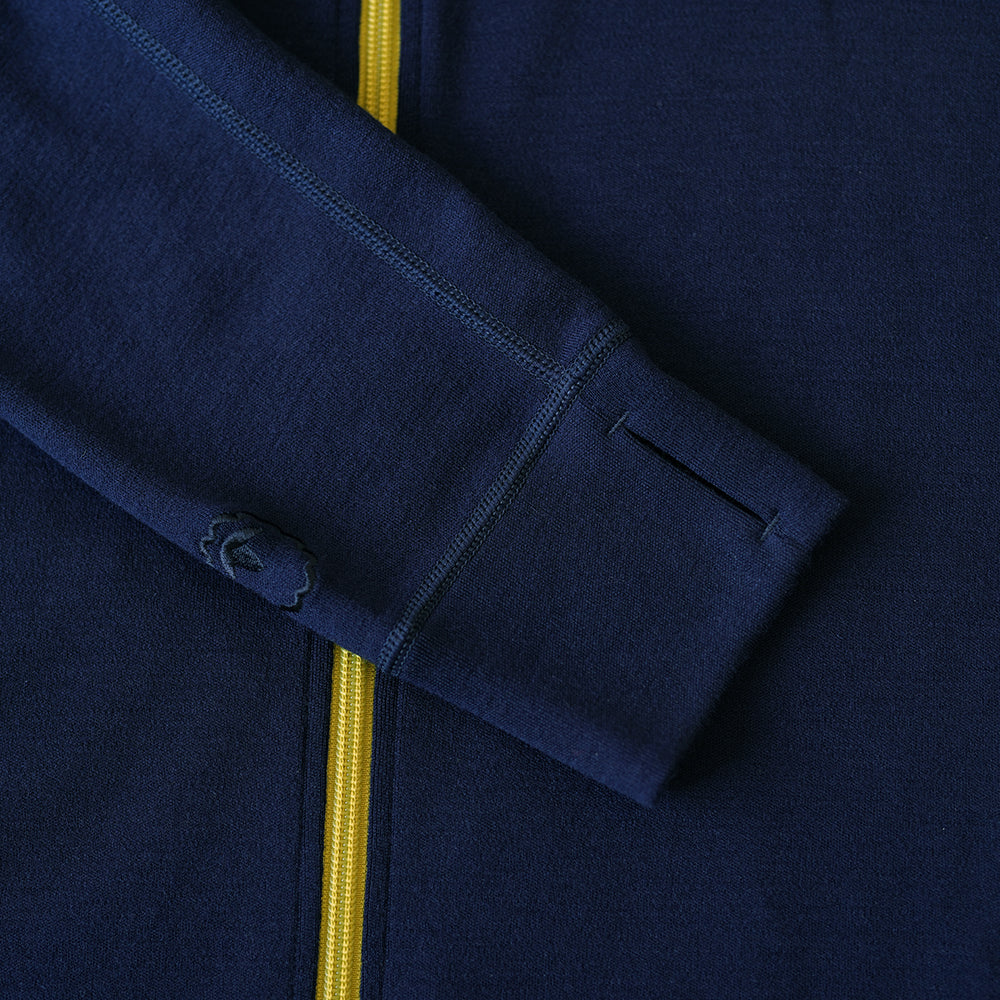 Isobaa | Womens 320 Merino Full Zip (Navy/Lime) | Step into a new level of comfort and versatility with our 320 Merino Full Zip Jacket