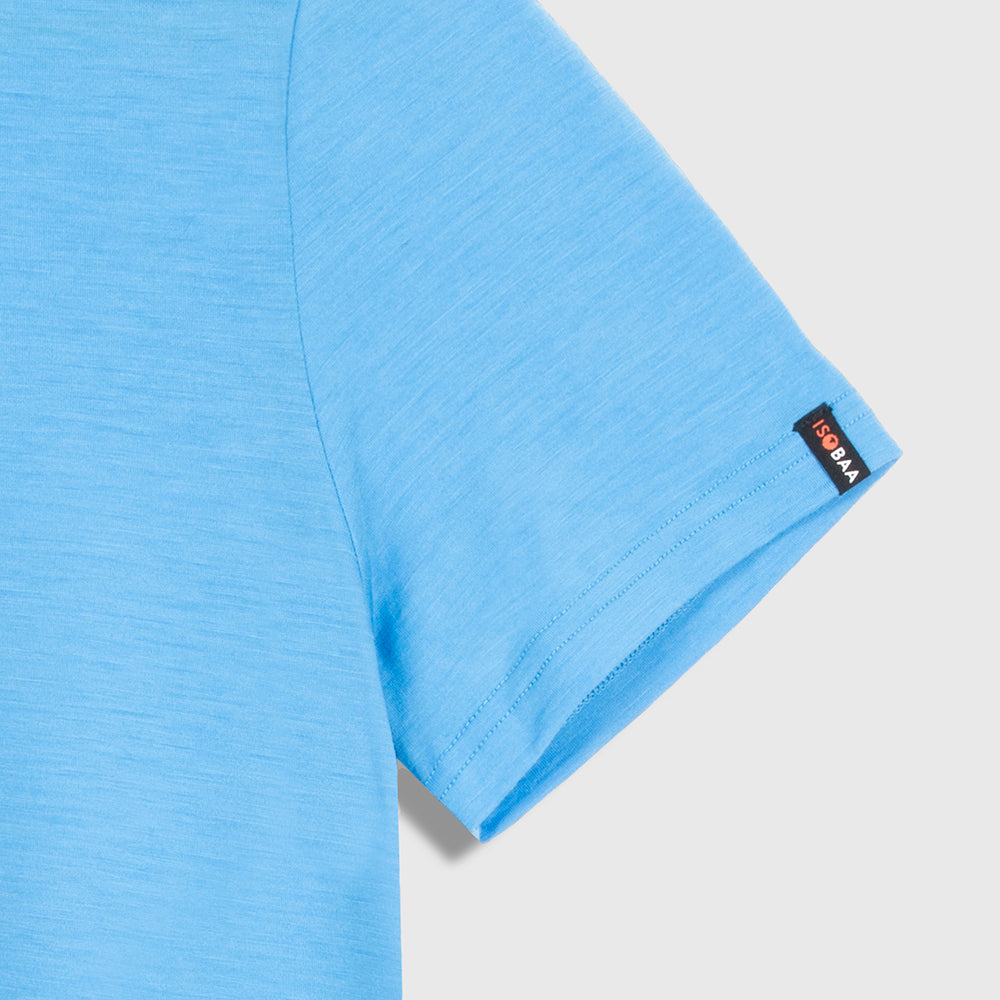 Mens Merino 150 Emblem Tee (Malibu/Navy)