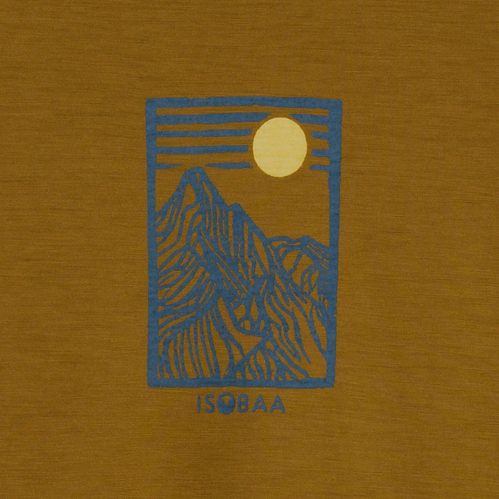 Mens Merino 150 Stamp Summit Tee (Dull Gold/Petrol)