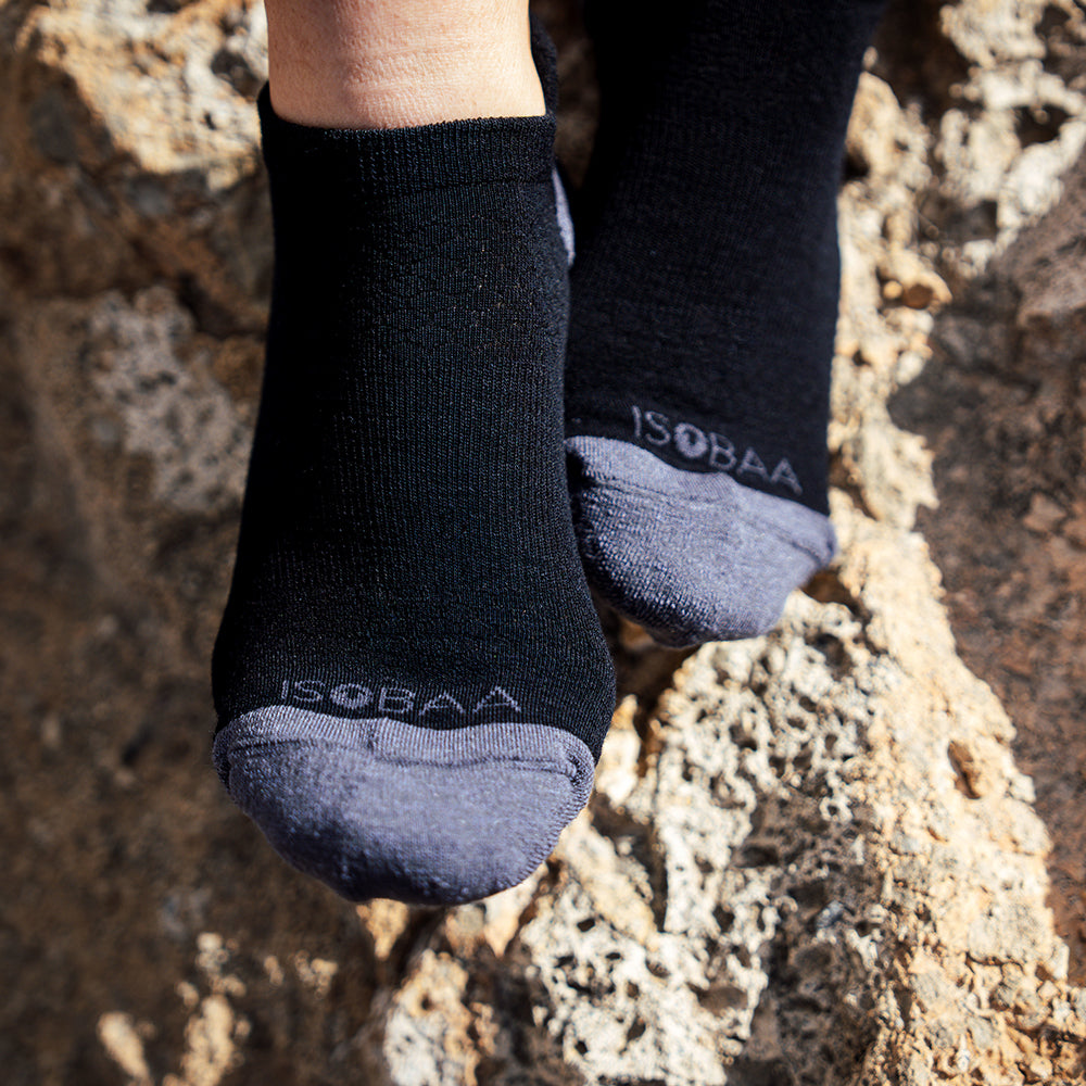 Mélange Mérinos Trainer Socks (3 Pack - Black)