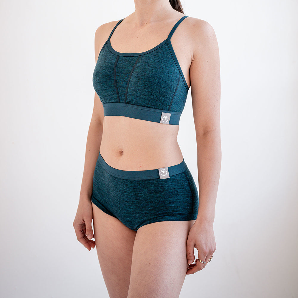 Womens Merino Blend 160 Hipster Knickers (Petrol) | Model: SS25-1