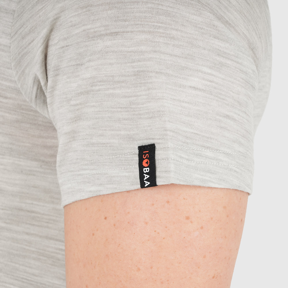 Womens Merino 150 Sketched Sunset Tee (Jute/Denim)