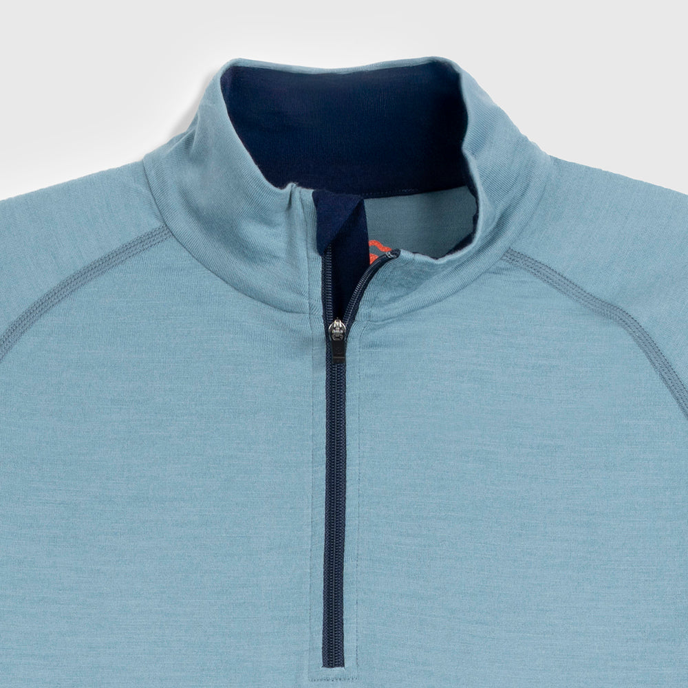 Womens Merino 200 Long Sleeve Zip Neck (Lagoon/Navy)