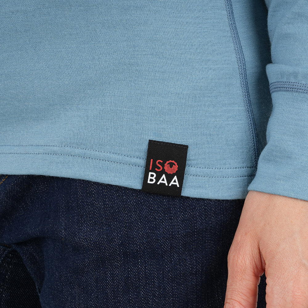 Womens Merino 200 Long Sleeve Zip Neck (Lagoon/Navy)
