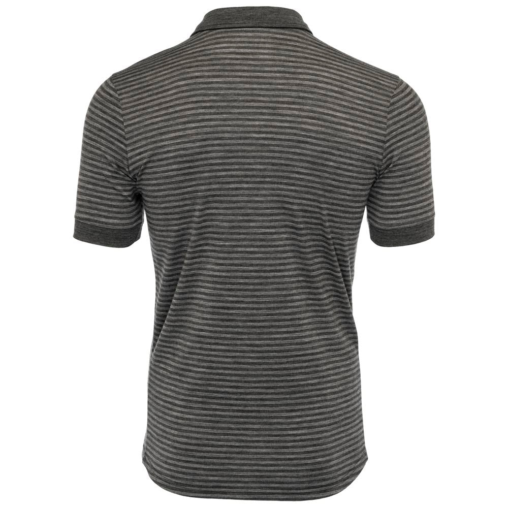 Isobaa | Mens Merino 180 Short Sleeve Polo Shirt (Stripe Smoke/Charcoal) | The ultimate Merino wool polo – perfect for weekend hikes, bike commutes, post-adventure coffee stops, office days, and everything in-between.