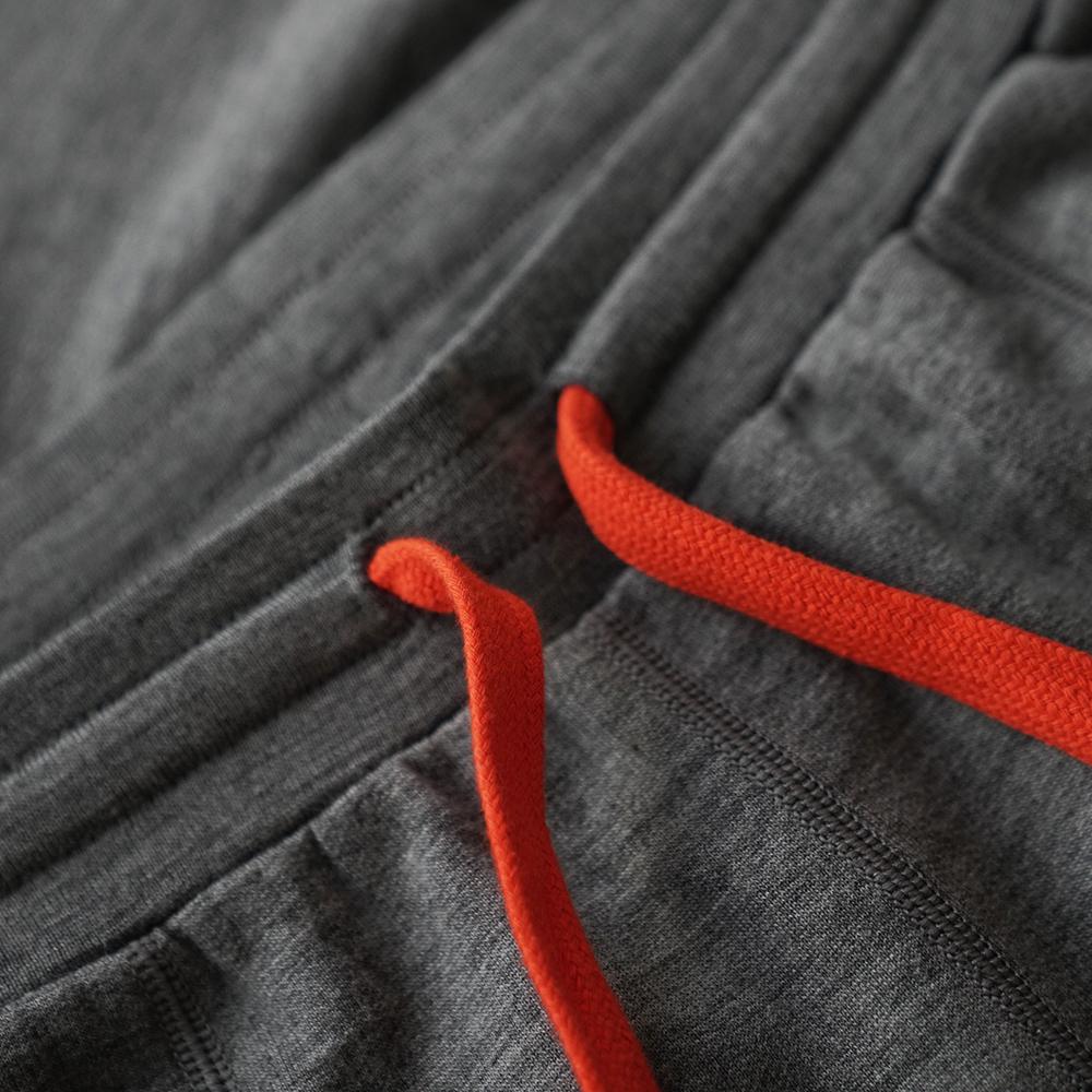 Isobaa | Mens Merino 260 Lounge Loose Joggers (Charcoal/Orange) | Isobaa 260gm Merino wool lounge joggers.