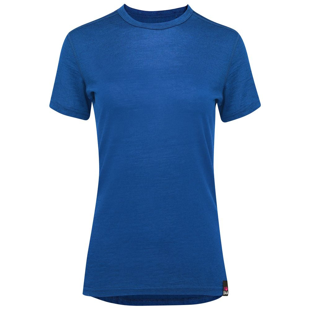 Isobaa | Womens Merino 150 Short Sleeve Crew (Blue) | Gear up for performance and comfort with Isobaa's technical Merino short-sleeved top.
