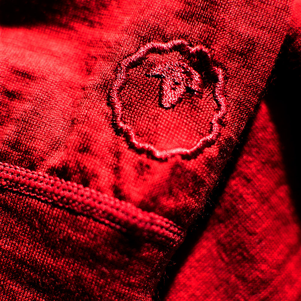 Isobaa | Mens Merino 200 Long Sleeve Zip Neck (Red) | Experience the best of 200gm Merino wool with this ultimate half-zip top – your go-to for challenging hikes, chilly bike commutes, post-workout layering, and unpredictable weather.
