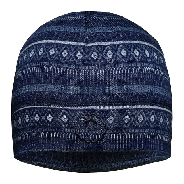 Isobaa Merino Blend 250 Fairisle Jacquard Beanie (Navy/Denim/Cloud)