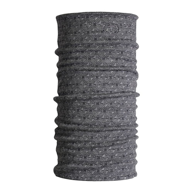 Isobaa Merino Blend 250 Geometric Jacquard Neck Warmer (Smoke/Charcoal)