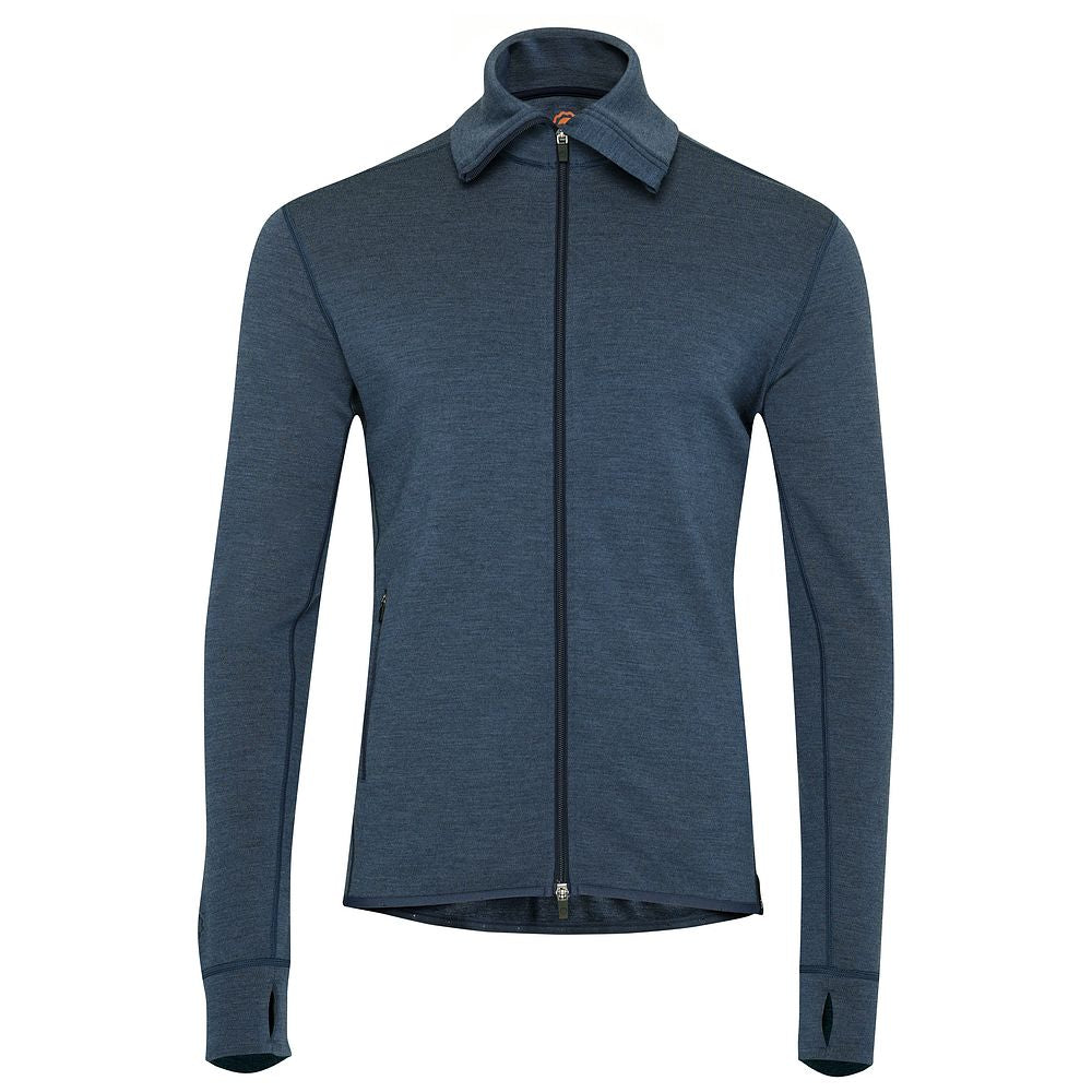 Isobaa | Mens 320 Merino Full Zip (Denim/Navy) | Step into a new level of comfort and versatility with our 320 Merino Full Zip Jacket