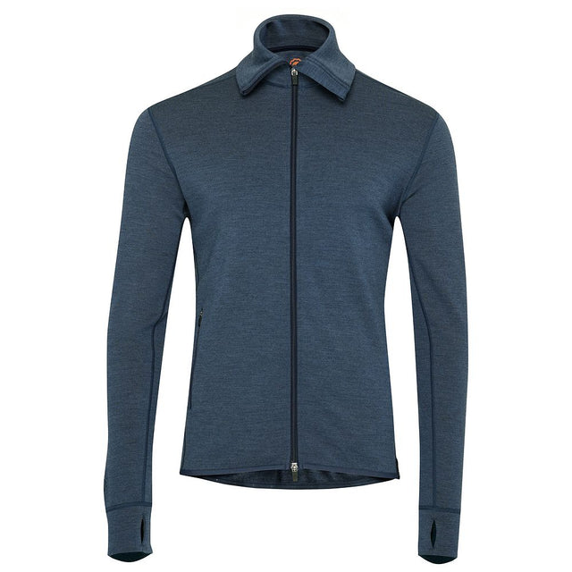 Isobaa | Mens 320 Merino Full Zip (Denim/Navy) | Step into a new level of comfort and versatility with our 320 Merino Full Zip Jacket