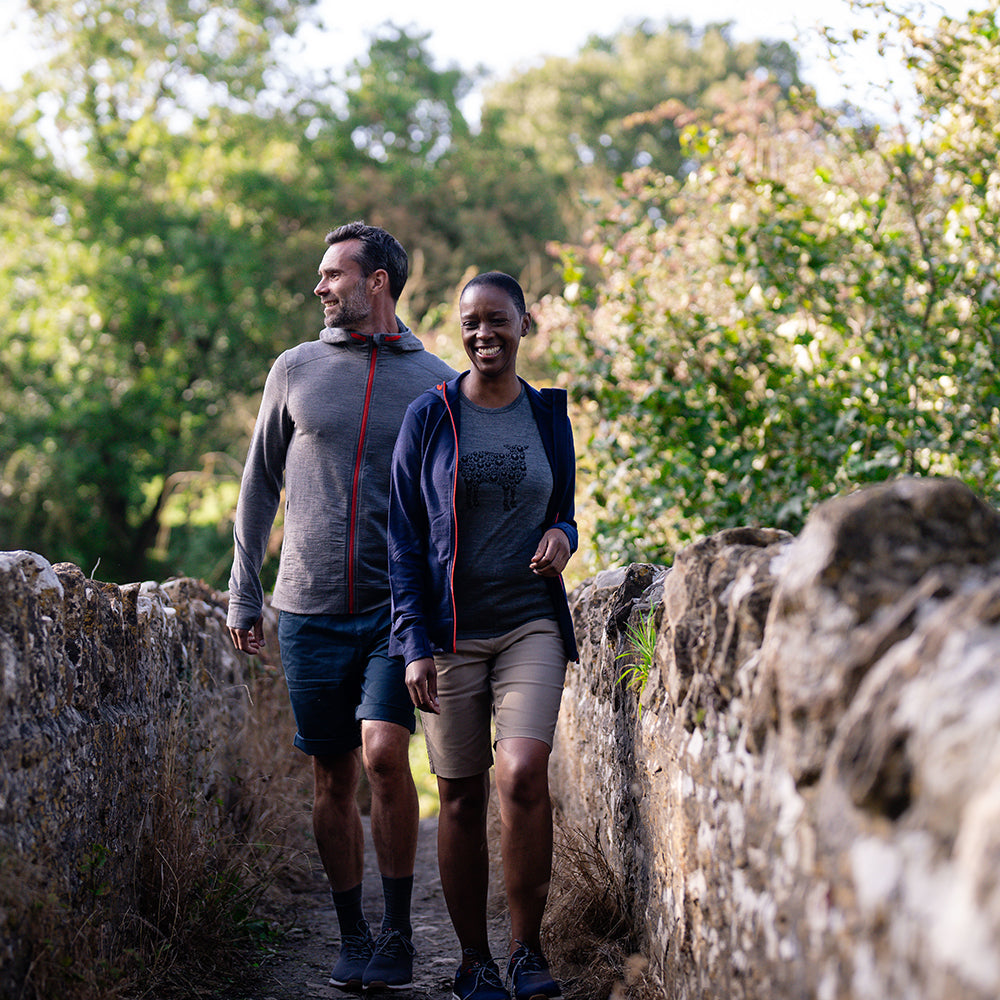 Isobaa | Womens Merino 150 Sheep Tee (Smoke/Black) | Gear up for everyday adventures in Isobaa's superfine Merino Tee. | Model: Yolisa