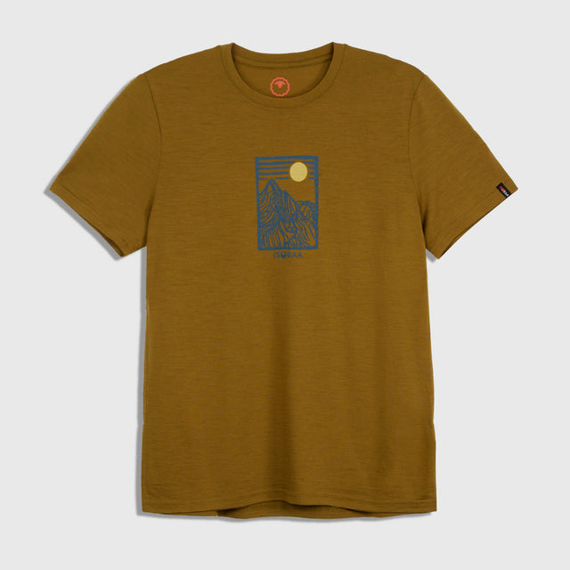 Mens Merino 150 Stamp Summit Tee (Dull Gold/Petrol)