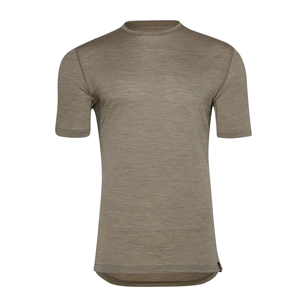 Isobaa Mens Merino 150 Short Sleeve Crew (Truffle/Melange)