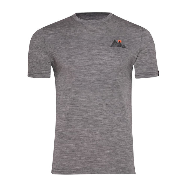 Isobaa Mens Merino 150 Sunset T-Shirt (Charcoal Melange/Black)