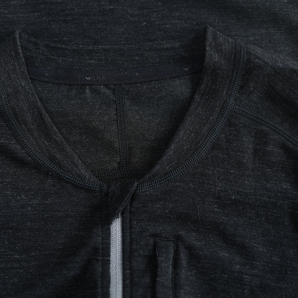 Mens 160 SS Cycle Zip Top (Black Melange)