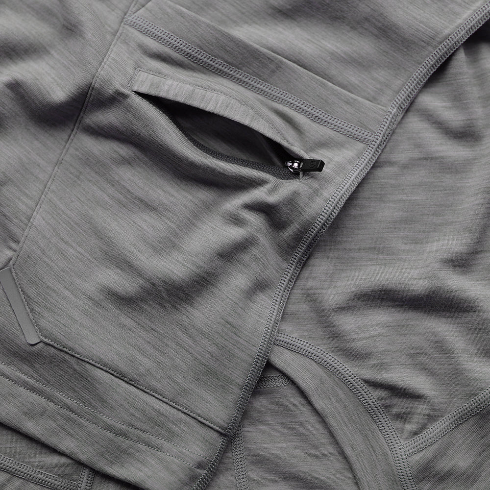 Mens 160 SS Cycle Zip Top (Cloud Melange)