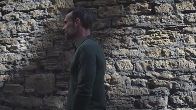 Isobaa | Mens Merino 200 Long Sleeve Polo Shirt (Forest/Green) | Discover unmatched comfort with our 200gm Merino wool polo. | align: 40% 50% | Model: Ben