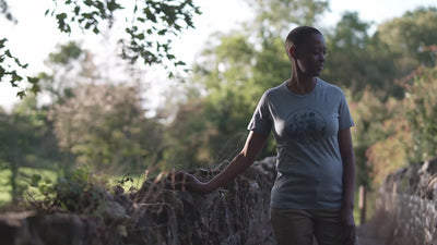 Isobaa | Womens Merino 150 Mountains Tee (Smoke) | Gear up for adventure with our superfine Merino Tee. | align: 80% 50% | Model: Yolisa