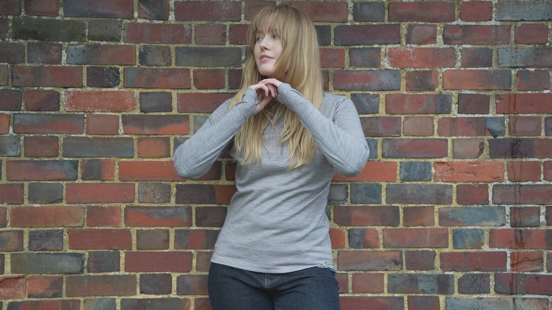 Isobaa | Womens IsoSoft 240 Zip Neck (Grey) | Gear up for the outdoors with Isobaa's ultimate Merino zip top. | align: 45% 45% | Model: Natasha