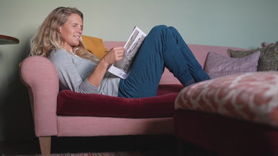 Isobaa | Womens Merino Blend 160 PJ Henley (Cloud Melange) | Embrace effortless comfort with Isobaa's Merino blend Henley. | align: 20% 50% | Model: Amy