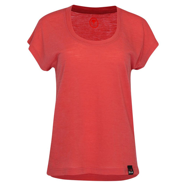 Womens 120 Ultrafine SS Scoop Top (Coral)