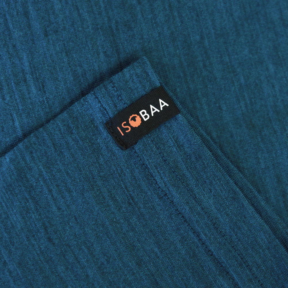 Isobaa Womens Merino 150 Peaks T-Shirt (Petrol/White)
