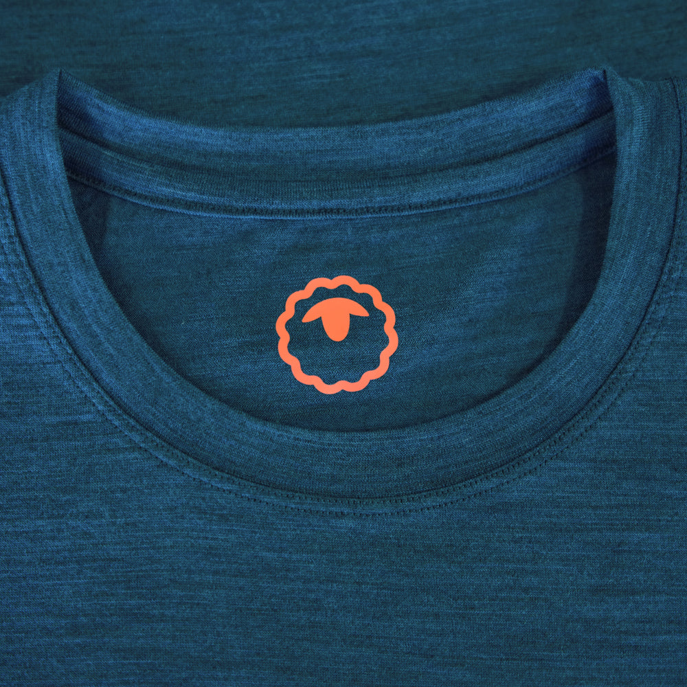 Isobaa Womens Merino 150 Peaks T-Shirt (Petrol/White)