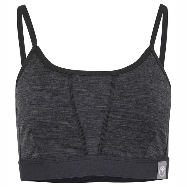 Womens Merino Blend 160 Crop Top (Smoke Melange)