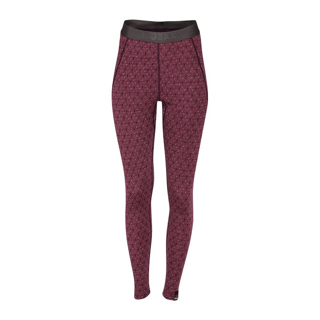 Womens Merino Blend 250 Geometric Jacquard Tights (Wine/Mauve)