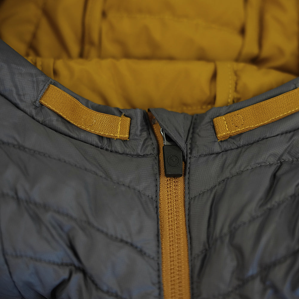 Isobaa Womens Merino Wool Insulated Jacket (Smoke/Mustard)