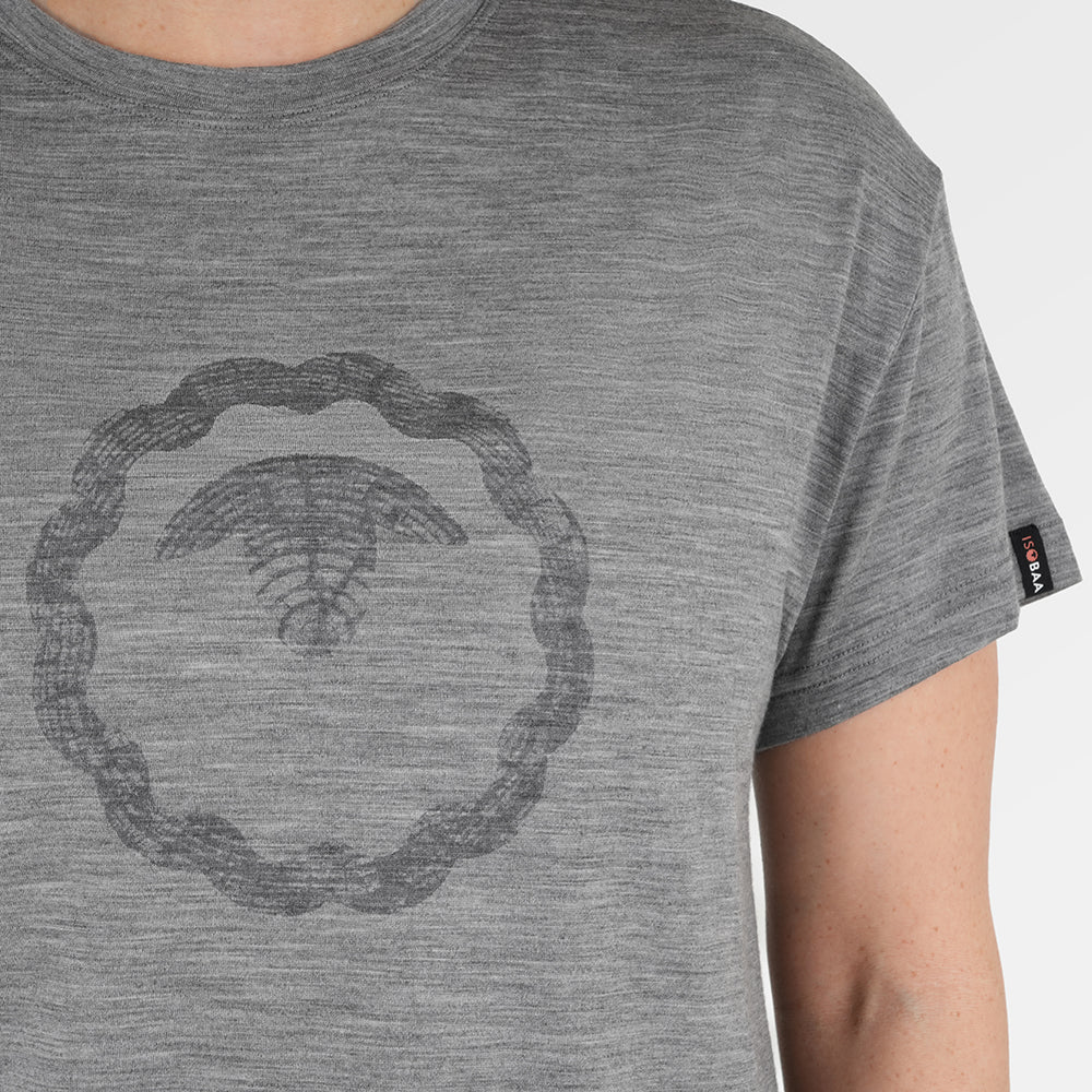 Womens Merino 150 Emblem Relaxed Tee (Charcoal/Smoke)
