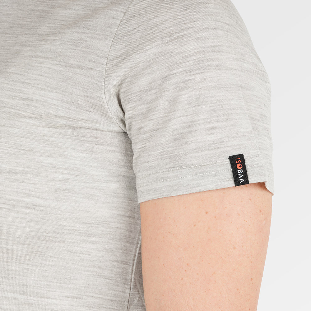 Womens Merino 150 Mountains Tee (Jute/Denim)