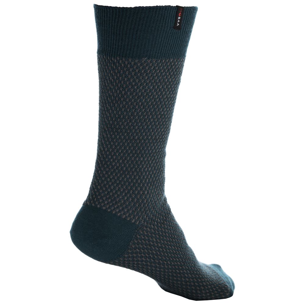 Isobaa | Merino Blend Moss Stitch Socks (Petrol/Smoke) | Isobaa's Merino blend moss-stitch socks are a must-have addition to your sock drawer with their cosy texture and natural Merino wool benefits.