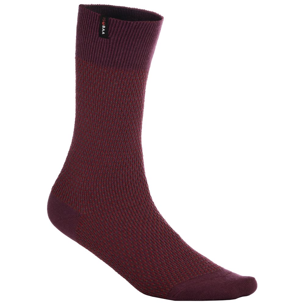Isobaa | Merino Blend Moss Stitch Socks (Wine/Red) | Isobaa's Merino blend moss-stitch socks are a must-have addition to your sock drawer with their cosy texture and natural Merino wool benefits.