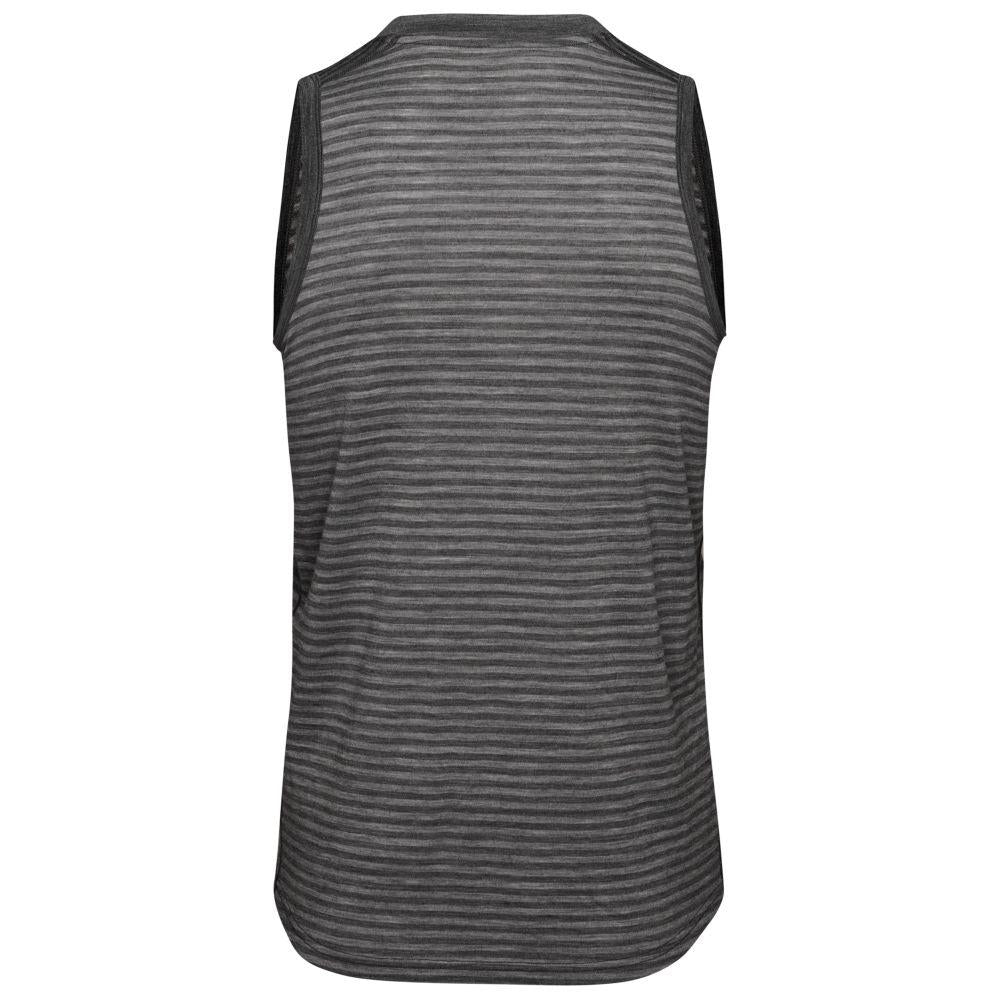 Isobaa | Mens Merino 150 Vest (Mini Stripe Smoke/Charcoal) | Be ready for any adventure with Isobaa's superfine Merino sleeveless Vest.