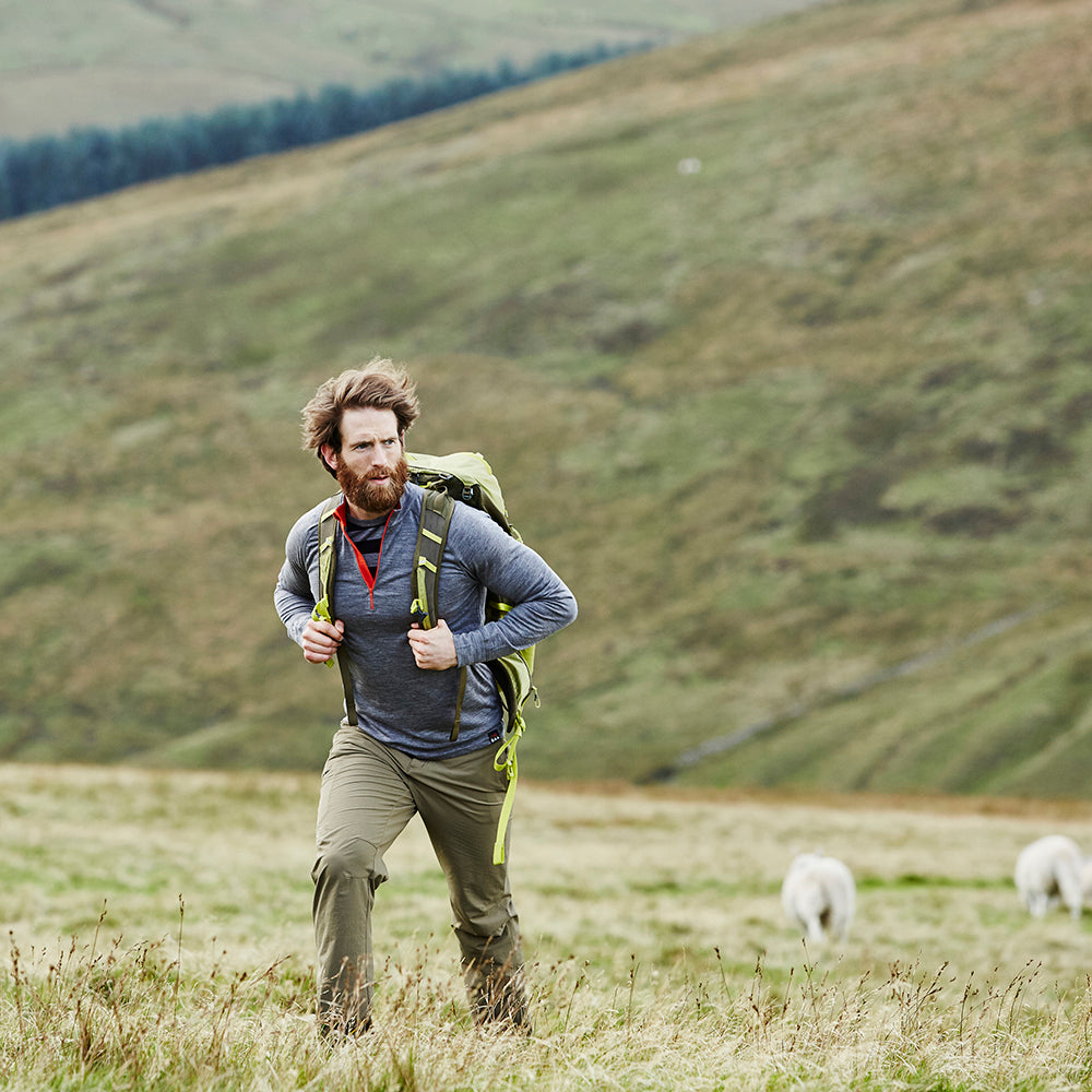 Isobaa | Mens Merino 200 Long Sleeve Zip Neck (Charcoal) | Experience the best of 200gm Merino wool with this ultimate half-zip top – your go-to for challenging hikes, chilly bike commutes, post-workout layering, and unpredictable weather. | Model: Craig