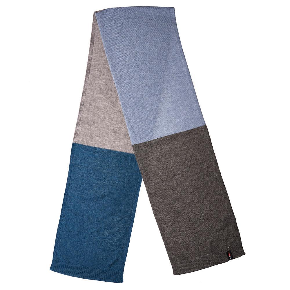 Isobaa | Merino Block Stripe Scarf (Petrol Mix) | Conquer cold weather in comfort and style with Isobaa's extra-fine Merino scarf.