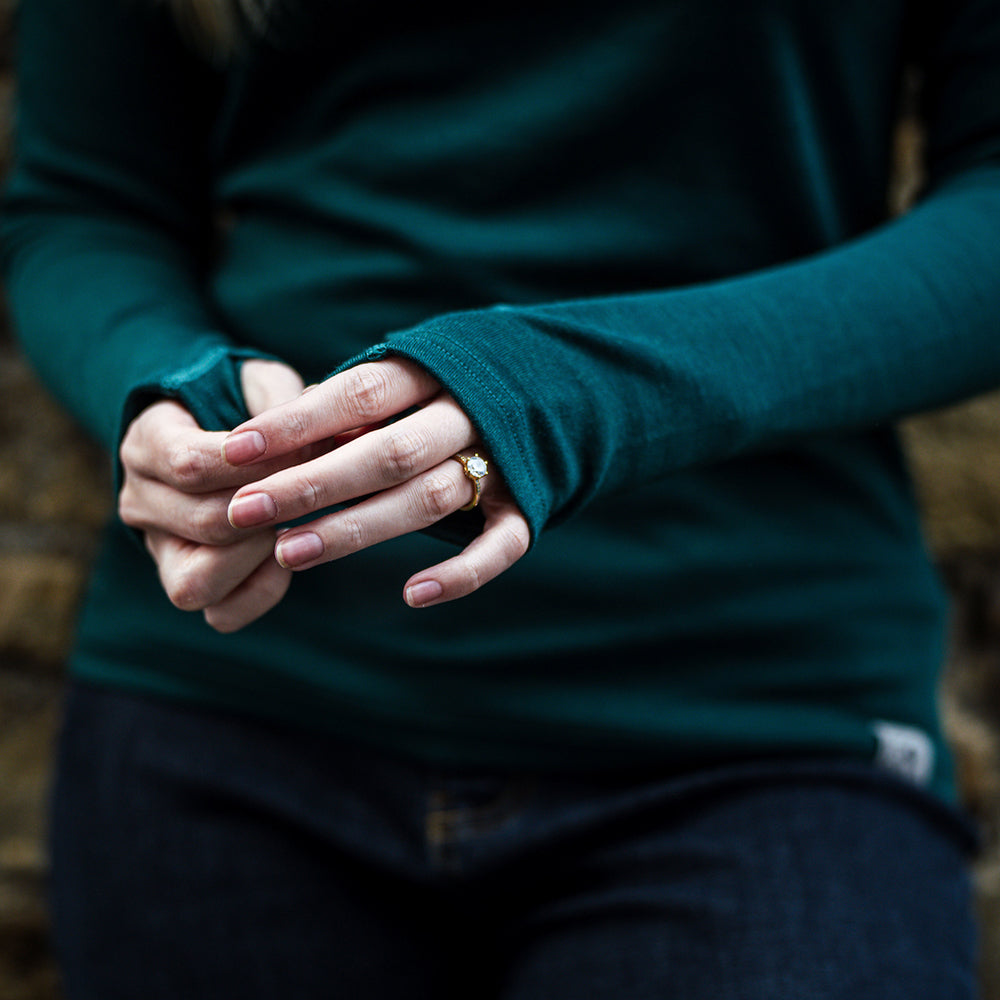 Isobaa | Womens IsoSoft 240 Zip Neck (Emerald) | Gear up for the outdoors with Isobaa's ultimate Merino zip top. | Model: Natasha