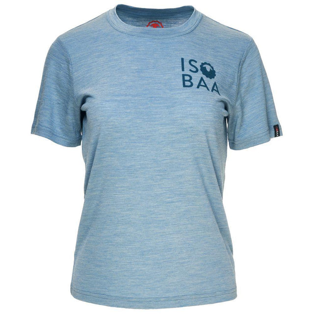 Isobaa | Womens Merino 150 Logo Tee (Sky) | Gear up for adventure with Isobaa's superfine Merino tee.