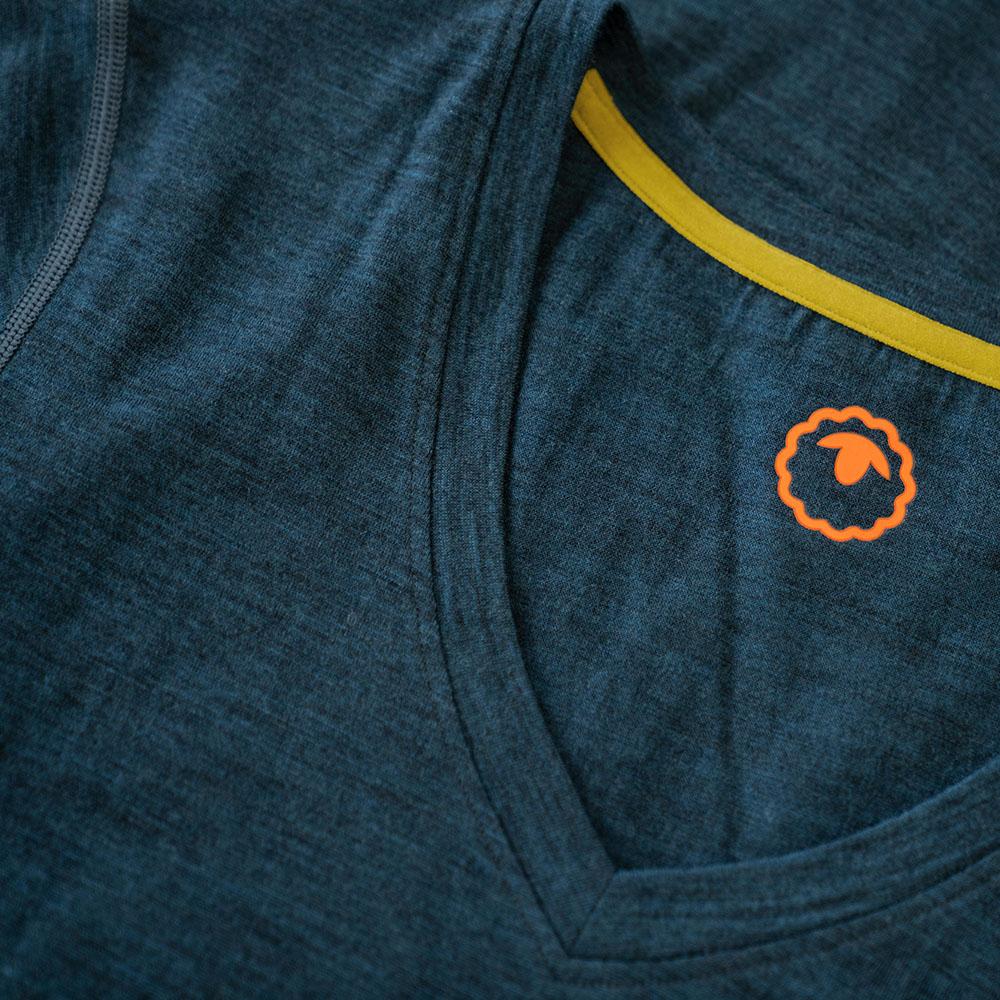 Isobaa | Womens Merino 150 V-Neck Tee (Petrol) | Embark on new adventures with Isobaa's superfine Merino V-neck Tee.
