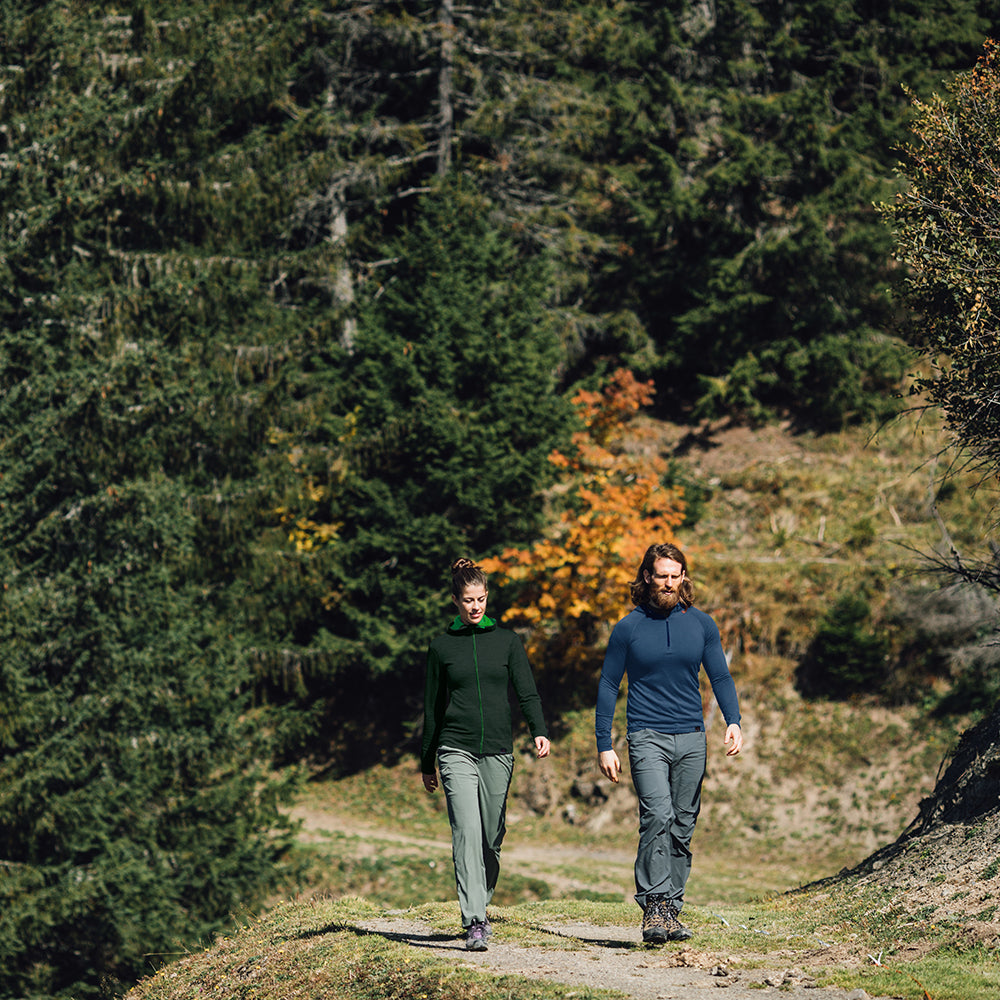 Isobaa | Womens Merino 260 Casual Hoodie (Forest) | The best in warmth and versatility: Isobaa 260gm midweight Merino wool hoodie. | Model: Jess