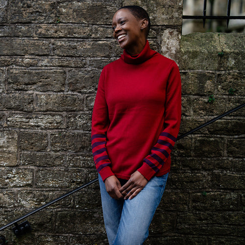 Pull col roulé Merino (Red/Wine)