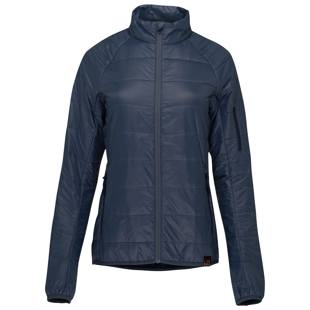 Isobaa | Womens Packable Insulated Jacket (Denim/Navy) | Exceptional warmth, packable convenience, and sustainable design with our lightweight Merino wool jacket.