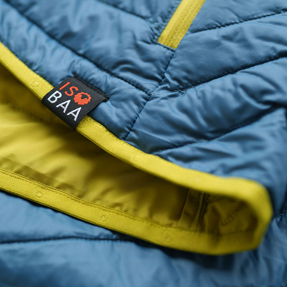 Isobaa | Mens Merino Wool Insulated Gilet (Petrol/Lime) | Fight the chill with our innovative Merino gilet.